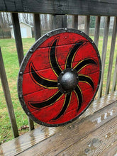 Load image into Gallery viewer, Viking Shield with Round Sun Symbol