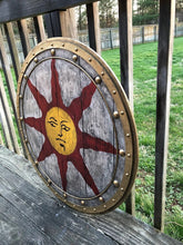 Load image into Gallery viewer, Viking Shield with Sun Symbol