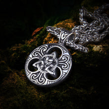 Load image into Gallery viewer, Viking Triskele Knotwork Steel Pendant Necklace