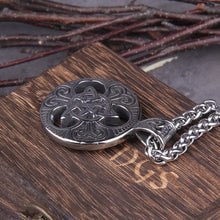 Load image into Gallery viewer, Viking Triskele Knotwork Steel Pendant Necklace