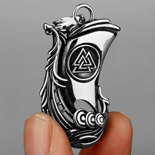 Load image into Gallery viewer, Viking Valknut Longboat Pendant Necklace