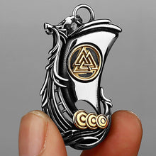 Load image into Gallery viewer, Viking Valknut Longboat Pendant Necklace