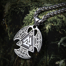 Load image into Gallery viewer, Viking Valknut Talisman Pendant Necklace