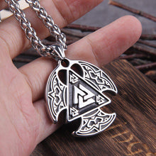 Load image into Gallery viewer, Viking Valknut Talisman Pendant Necklace