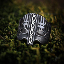 Load image into Gallery viewer, Viking Warrior Battle Helm Steel Ring