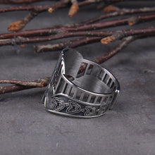 Load image into Gallery viewer, Viking Warrior Battle Helm Steel Ring