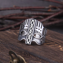 Load image into Gallery viewer, Viking Warrior Battle Helm Steel Ring