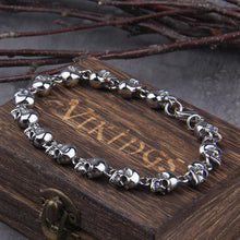 Load image into Gallery viewer, Warrior of Hel Viking Skulls of the Dead Steel Bracelet