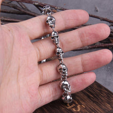 Load image into Gallery viewer, Warrior of Hel Viking Skulls of the Dead Steel Bracelet
