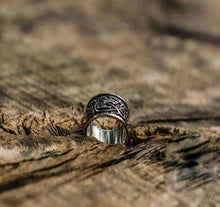 Load image into Gallery viewer, Sterling Silver Viking Wolf Ornament Ring | Handmade Norse Jewelry