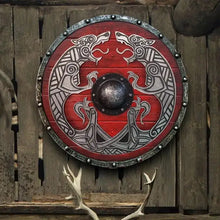 Load image into Gallery viewer, Wooden Painted Viking Shield