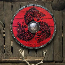 Load image into Gallery viewer, Wooden Painted Viking Shield