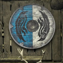 Load image into Gallery viewer, Wooden Painted Viking Shield