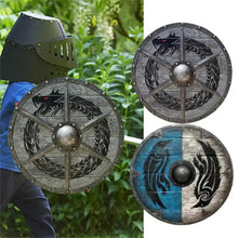 Load image into Gallery viewer, Wooden Painted Viking Shield