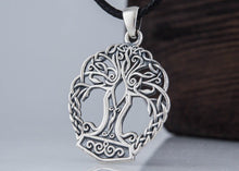 Load image into Gallery viewer, Handmade Yggdrasil & Mjolnir Viking Pendant | Sterling Silver