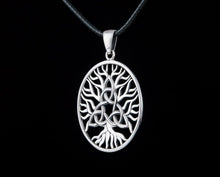 Load image into Gallery viewer, Sterling Silver Yggdrasil Viking Pendant | Triquetra Symbol