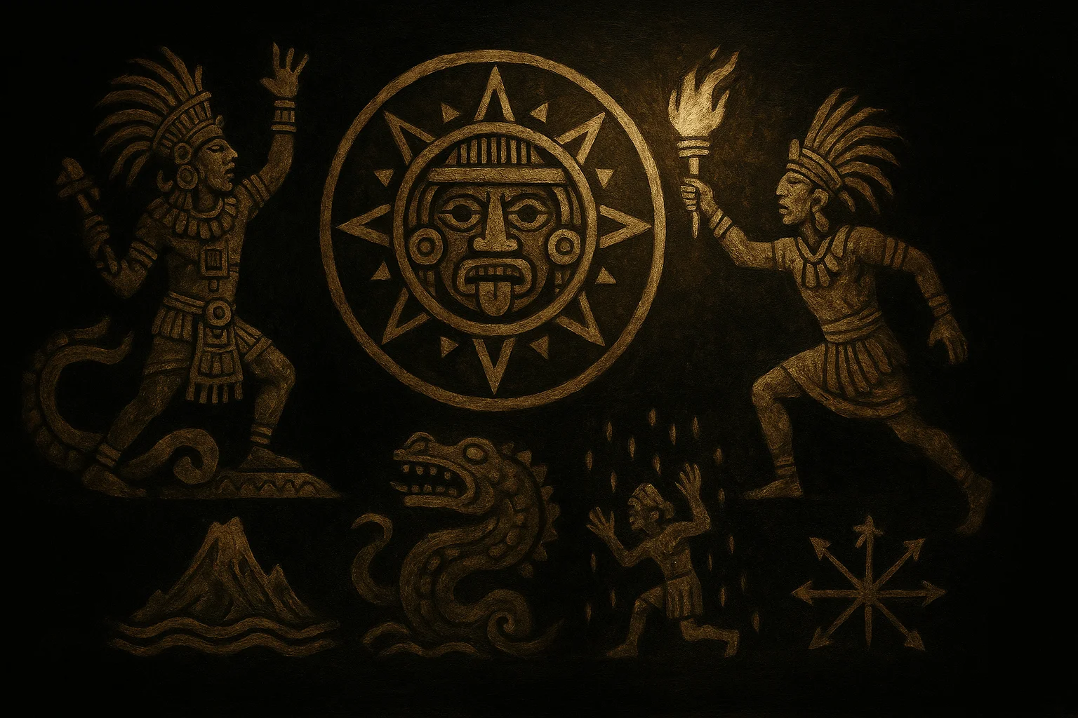 Illustration: The Five Suns: Aztec creation and cosmic cycles