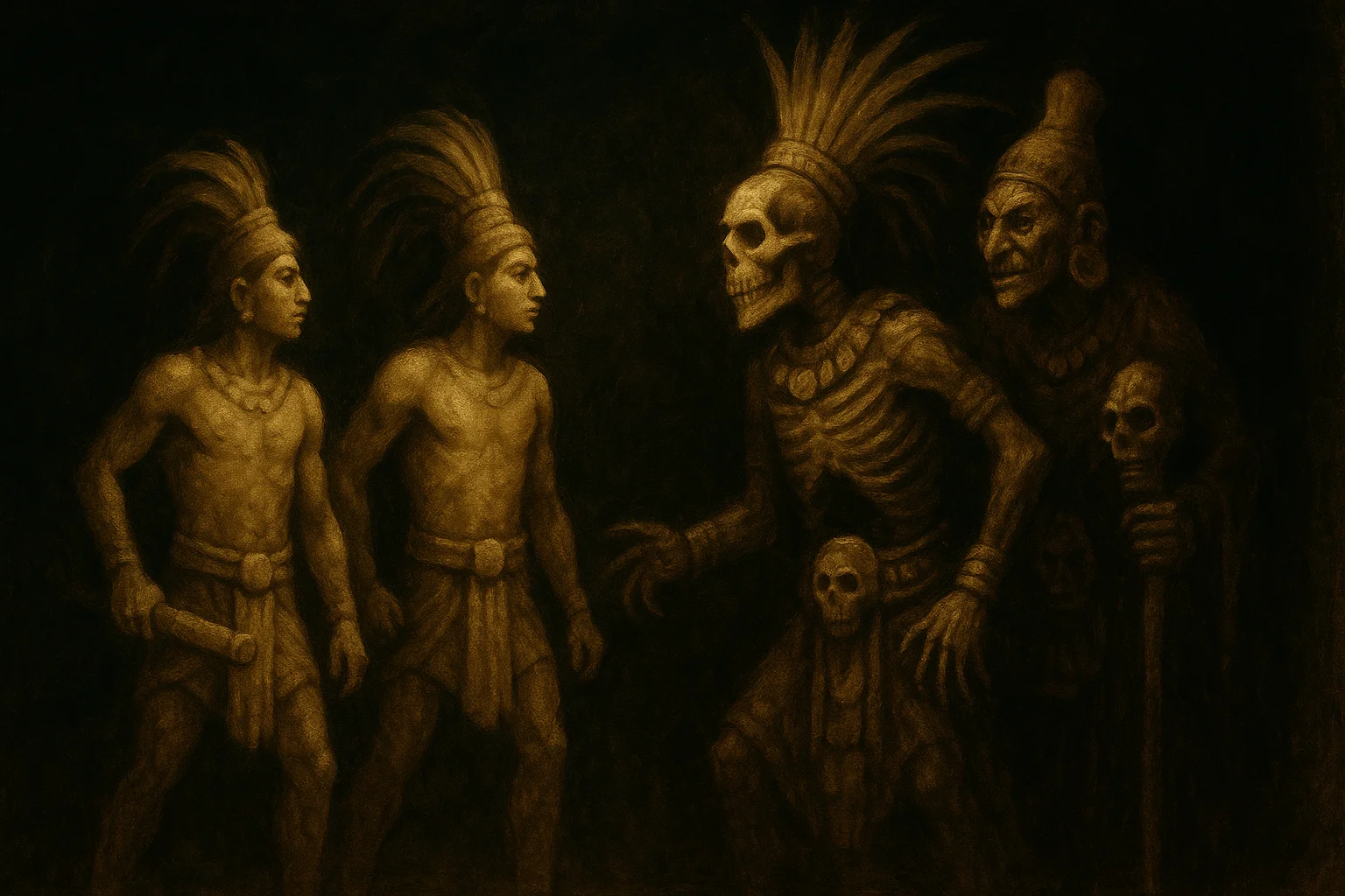 Illustration: Mesoamerican Xibalba: The Hero Twins and the Lords of Death