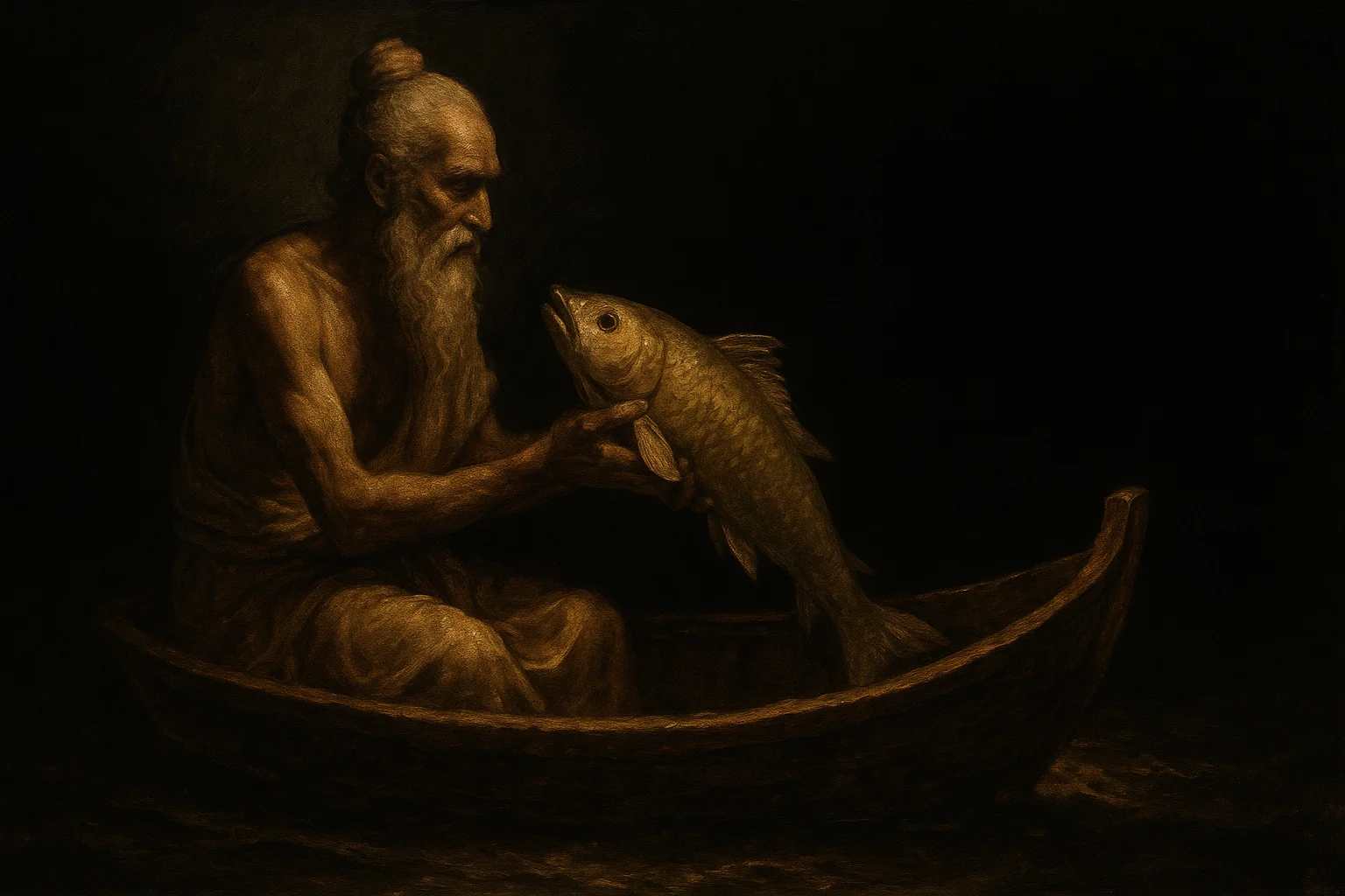 Illustration: India: Manu, the Fish, and the Satapatha Brahmana