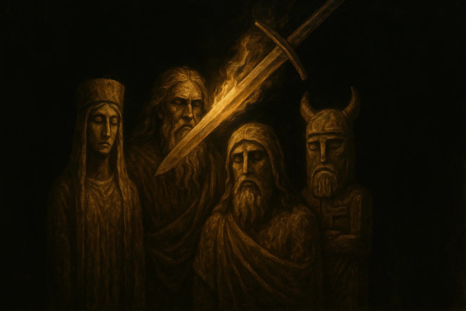 Illustration: Old Prussian deities and the Teutonic erasure