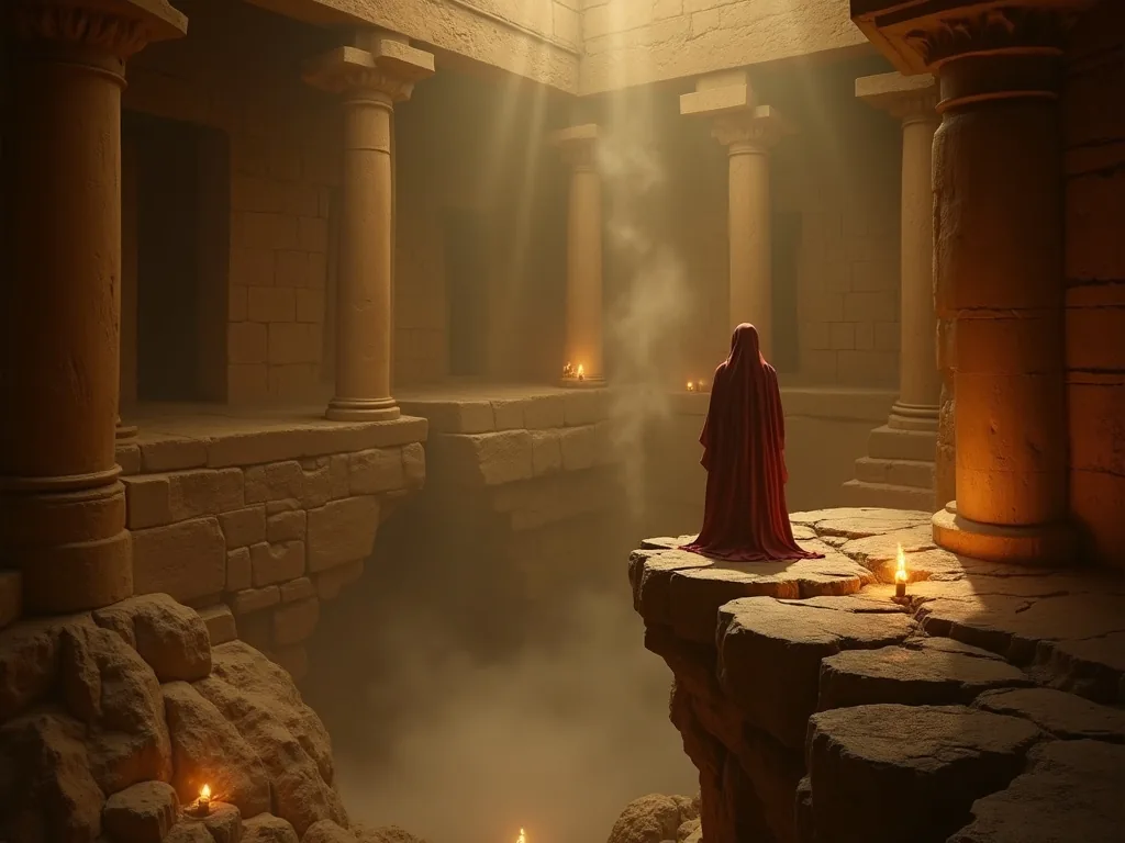 The Pythia priestess of Delphi seated on her tripod delivering prophecy