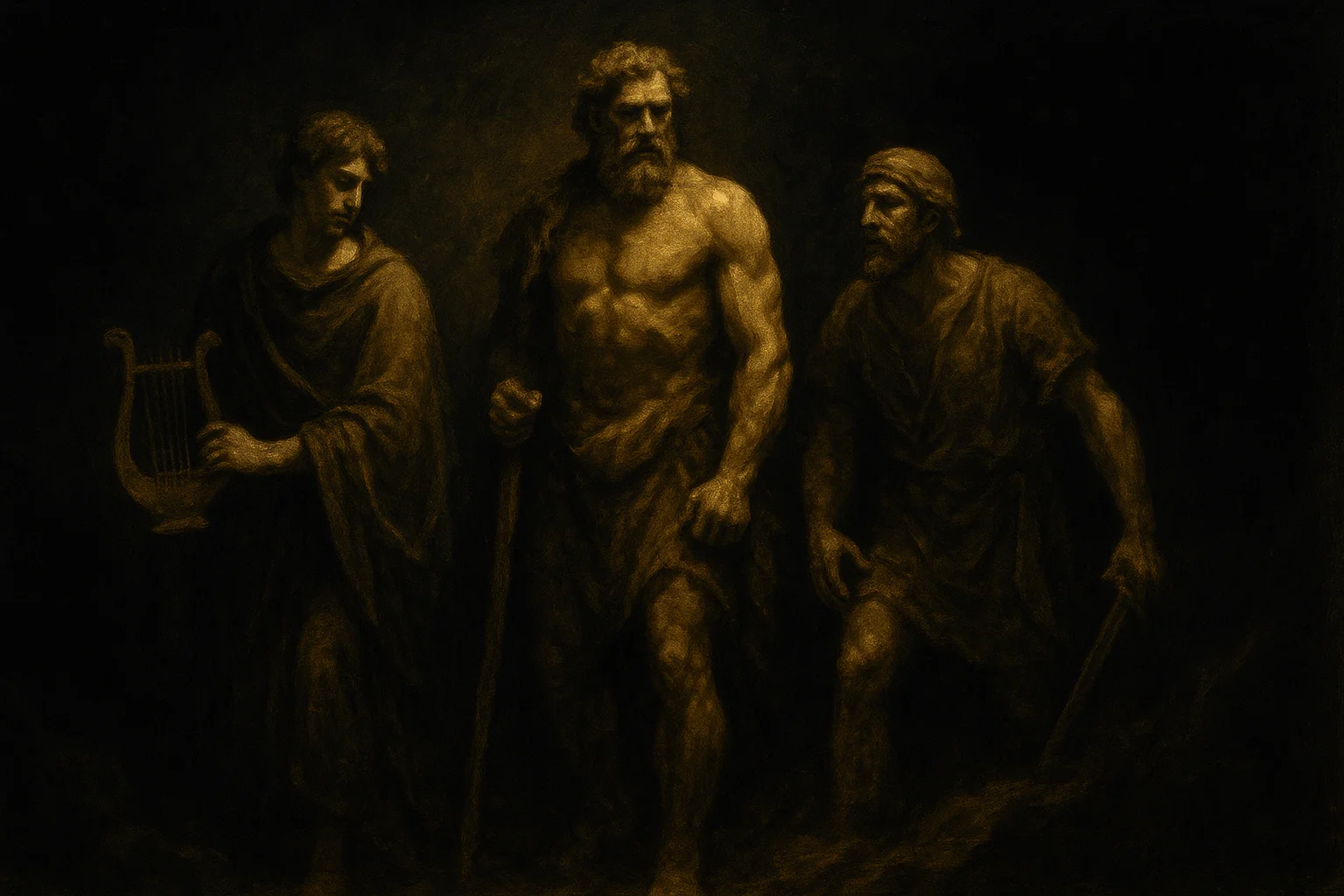 Illustration: The Greek Descents: Orpheus, Heracles, and Odysseus