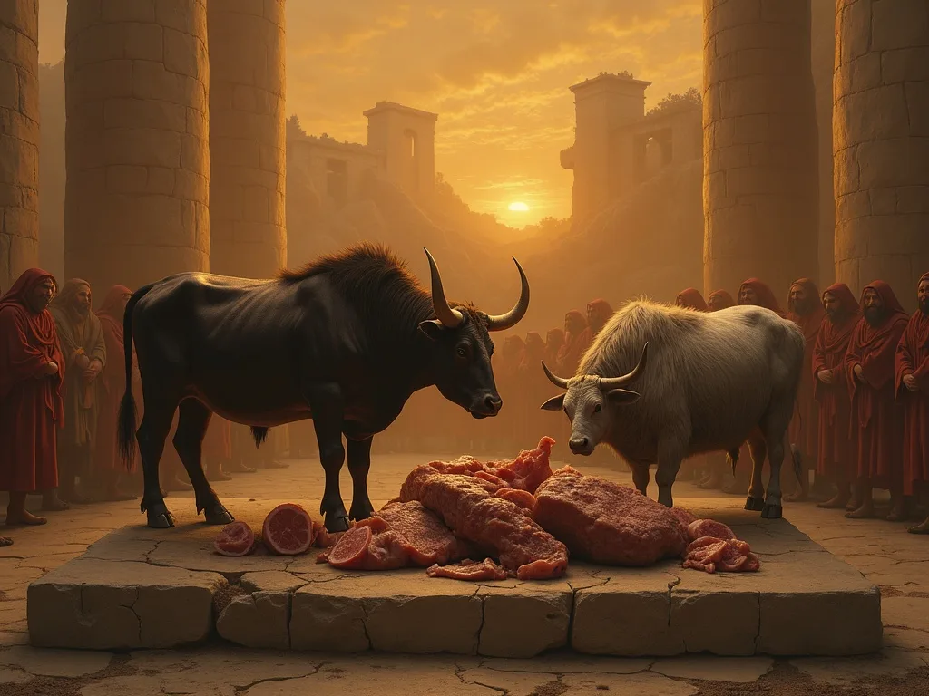 The division of the sacrificial ox at Mekone between gods and mortals