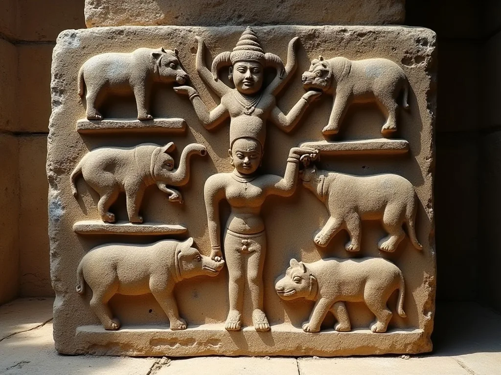 Ancient Pashupati seal depicting a proto-Shiva figure surrounded by animals