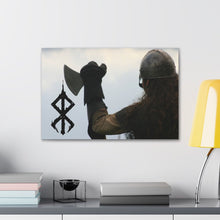 Load image into Gallery viewer, Viking Art on Canvas - Viking with &quot;Strength&quot; Rune
