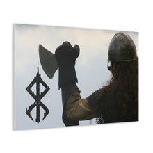 Load image into Gallery viewer, Viking Art on Canvas - Viking with &quot;Strength&quot; Rune
