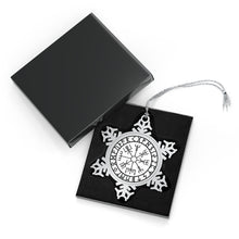 Load image into Gallery viewer, Viking Christmas Vegvisir Compass Snowflake Ornament
