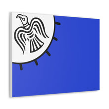 Load image into Gallery viewer, Viking Art on Canvas - Odin&#39;s Raven on White background on Blue Banner
