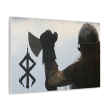 Load image into Gallery viewer, Viking Art on Canvas - Viking with &quot;Strength&quot; Rune
