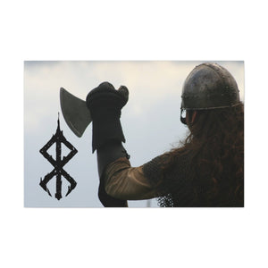 Viking Art on Canvas - Viking with "Strength" Rune