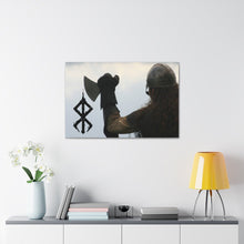 Load image into Gallery viewer, Viking Art on Canvas - Viking with &quot;Strength&quot; Rune
