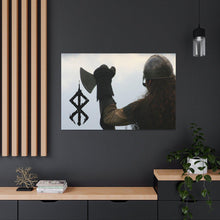 Load image into Gallery viewer, Viking Art on Canvas - Viking with &quot;Strength&quot; Rune
