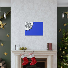 Load image into Gallery viewer, Viking Art on Canvas - Odin&#39;s Raven on White background on Blue Banner
