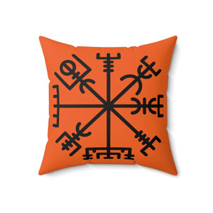 Viking Vegvisir Rune Symbol Cushion