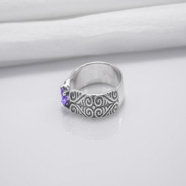 925 Silver Ring With Unique Ornament, Handcrafted Ring