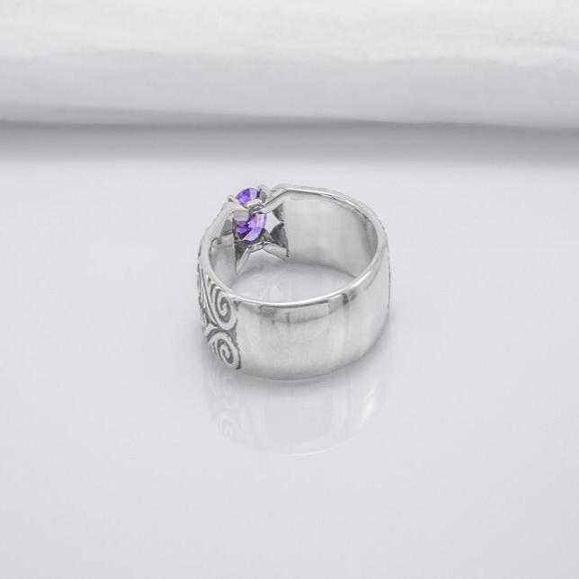 925 Silver Ring With Unique Ornament, Handcrafted Ring