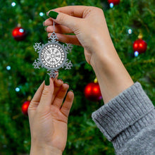 Load image into Gallery viewer, Viking Christmas Vegvisir Compass Snowflake Ornament
