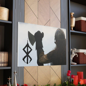 Viking Art on Canvas - Viking with "Strength" Rune