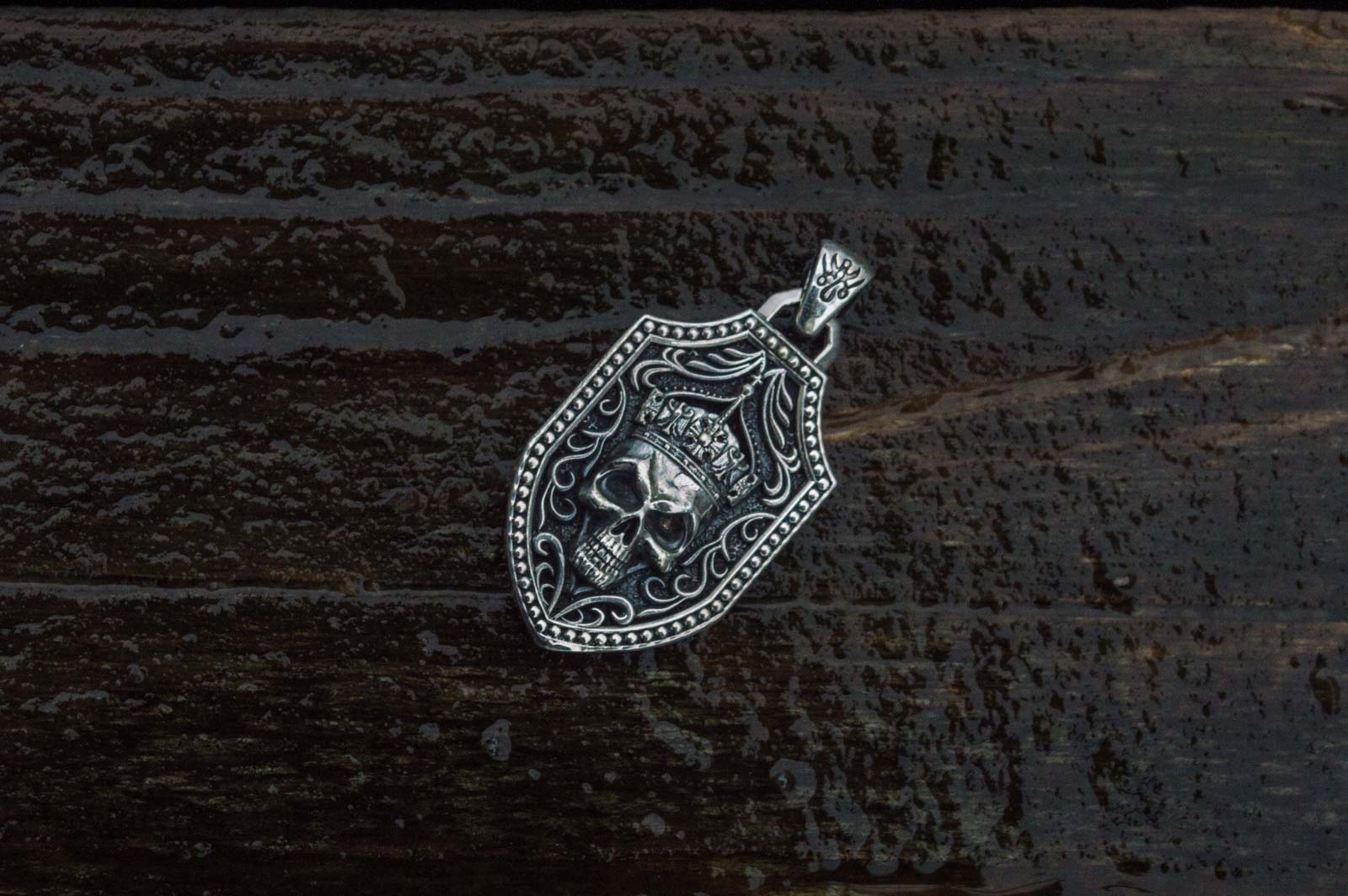 Pendant with Skull Sterling Silver Handmade Jewelry