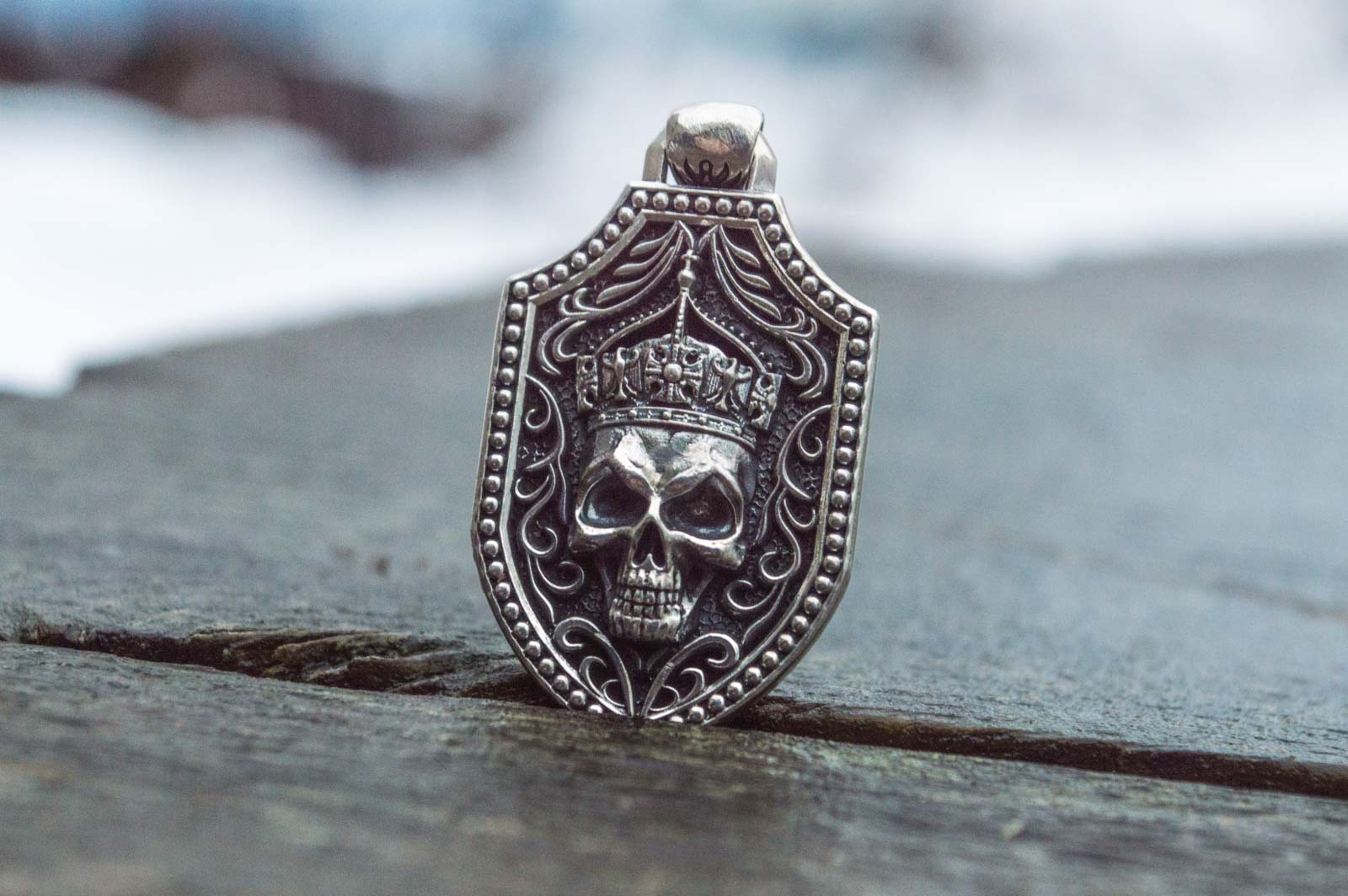 Pendant with Skull Sterling Silver Handmade Jewelry