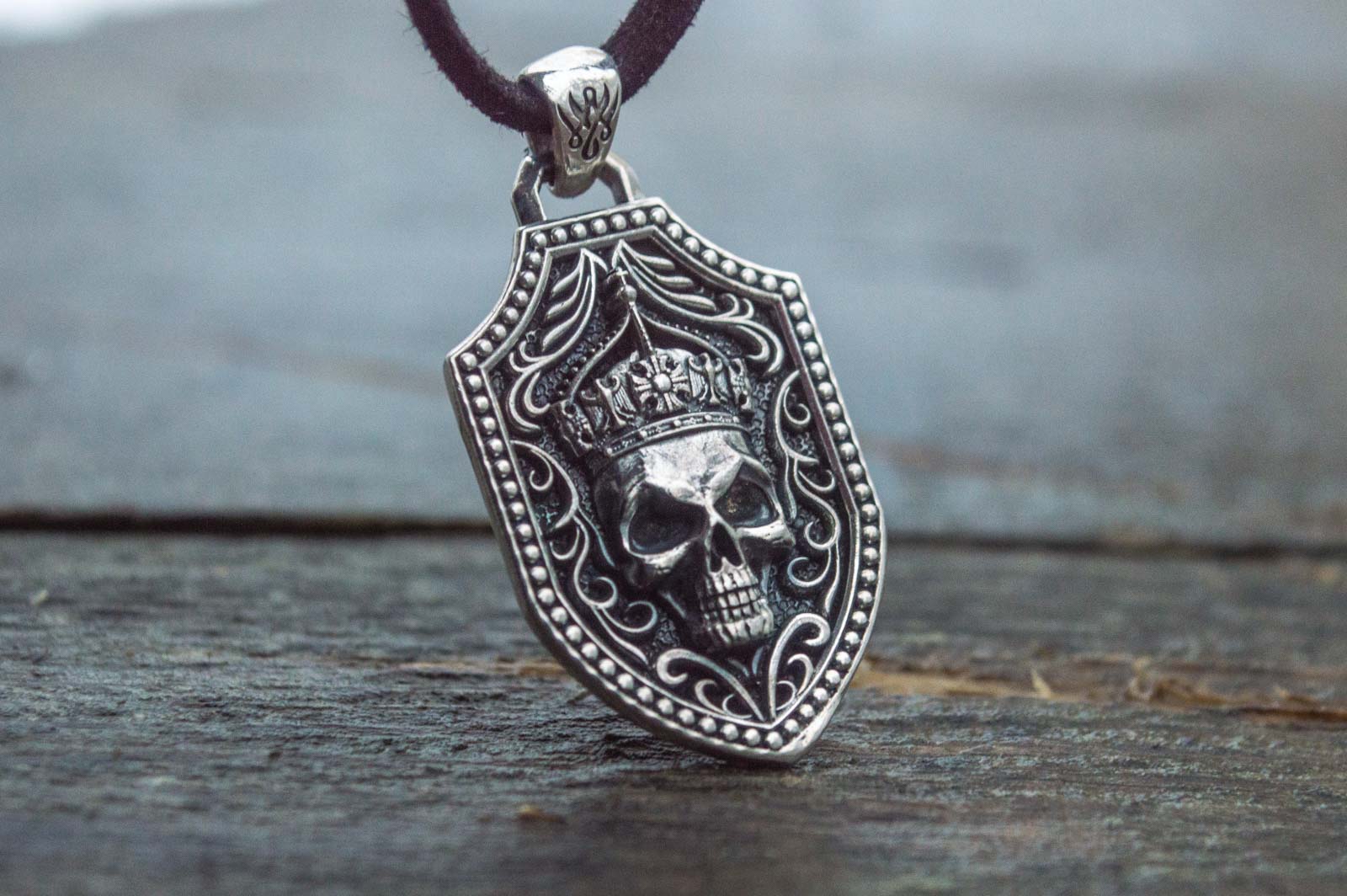 Pendant with Skull Sterling Silver Handmade Jewelry