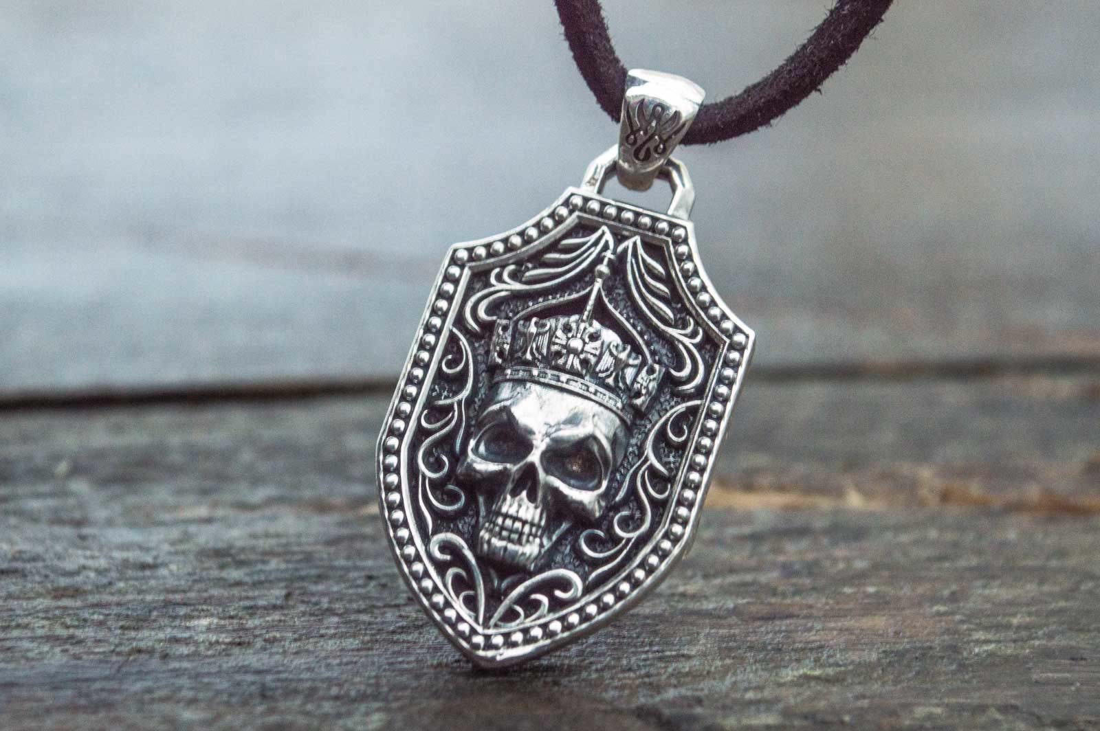 Pendant with Skull Sterling Silver Handmade Jewelry