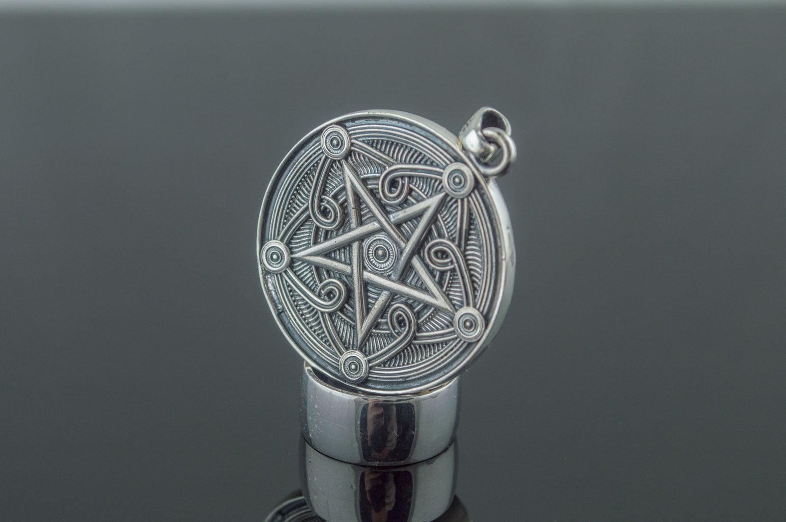 Pentagram Symbol Pendant Sterling Silver Handmade Wicca Jewelry