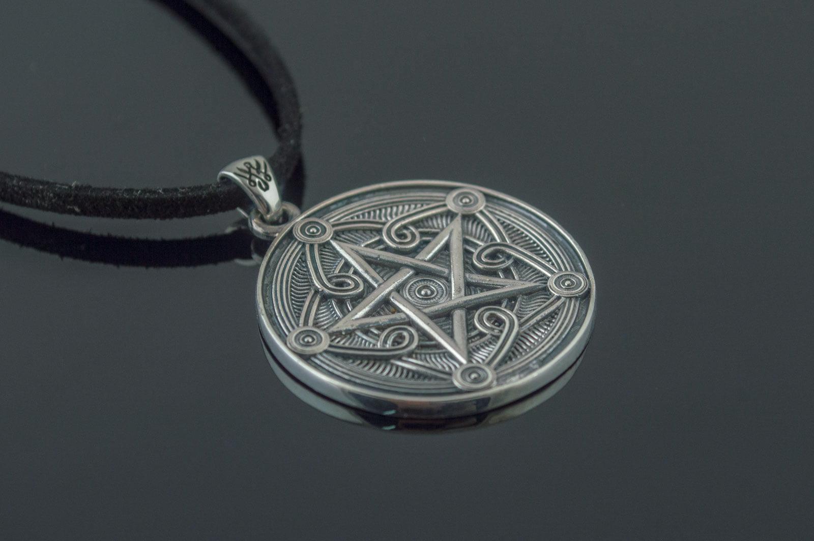 Pentagram Symbol Pendant Sterling Silver Handmade Wicca Jewelry