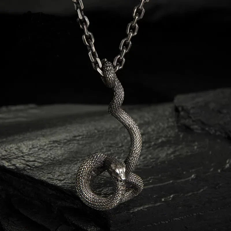 Viking Dragon Necklace of Jormungrandr World-Eater Serpent