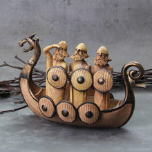 Load image into Gallery viewer, Sailing Viking Soldiers Wooden Viking Decor
